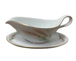 Treasure Chest Gravy Boat with Attached Underplate Wheat Bavaria Germany - $22.86