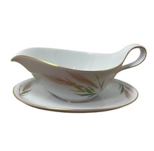 Treasure Chest Gravy Boat with Attached Underplate Wheat Bavaria Germany - £17.85 GBP
