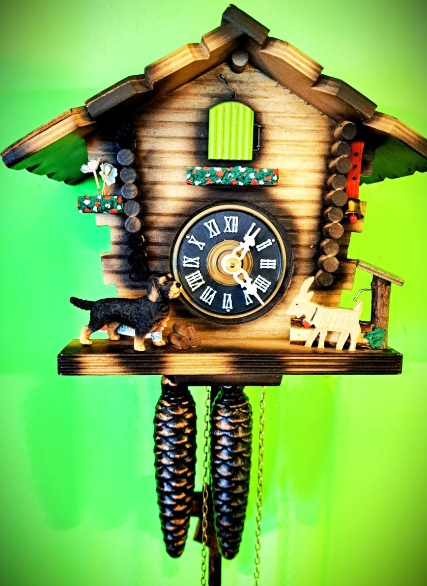 Wired-Hair Dachshund and Goat 1 Day Cuckoo Clock - $127.71