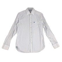 American Eagle Outfitters Vintage Fit Men&#39;s S Blue White Striped Dress Shirt LS - £15.11 GBP