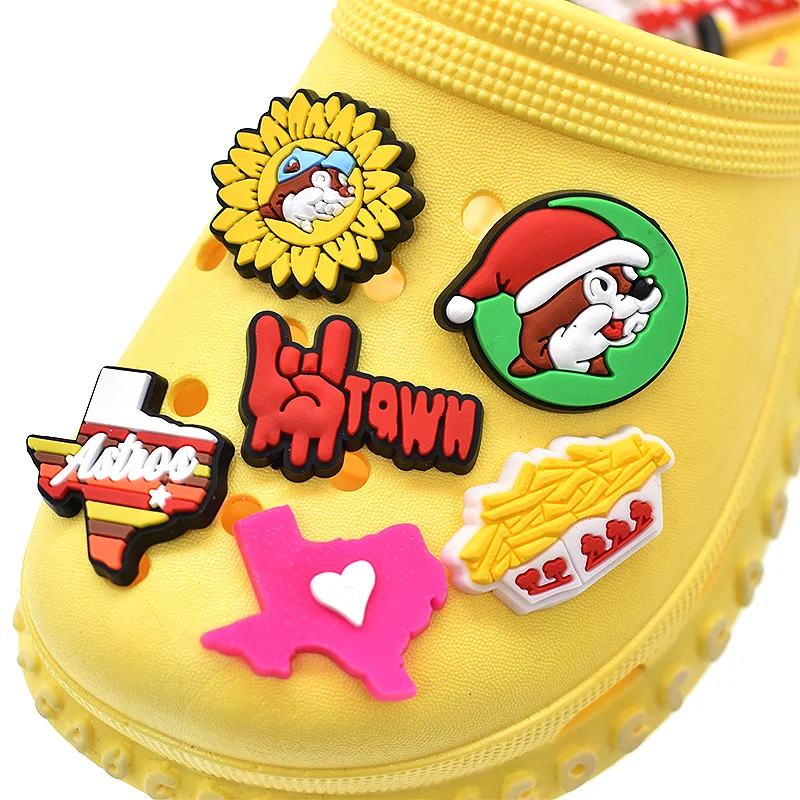 Play 1pcs Pvc Cartoon Shoes Buckle Accessories Houston Drink French Fries Croc C - £23.18 GBP