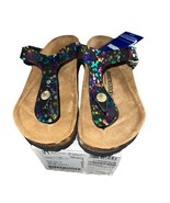 NEW BIRKENSTOCK GIZEH KIDS BS CONFETTI BLACK SANDALS,LITTLE KID SIZE 13 - $554.85 MXN