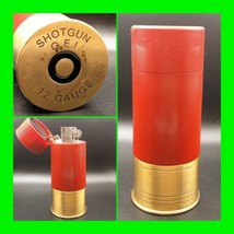 Large Vintage Unique 12 Gauge Shotgun Shell Petrol Table Lighter - Worki... - £63.30 GBP