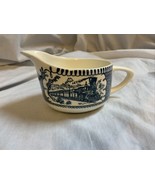 Currier and Ives Royal Blue China Creamer with Handle - £5.41 GBP