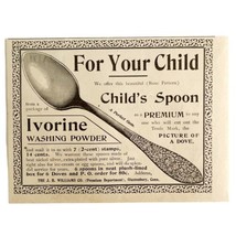 Ivorine Washing Powder 1894 Advertisement Victorian Children&#39;s Spoon ADBN1zz - £12.05 GBP