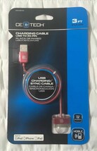 CE E Tech 3 ft. USB to 30-Pin Charging Cable - Red - For iPod-iPhone And... - £4.33 GBP