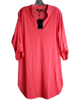 L&amp;B Lucky &amp; Blessed Pullover V-neck Tunic Dress Pink Womens Size Medium - £13.23 GBP