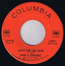 Simon &amp; Garfunkel Leaves That Are Green 45 rpm Homeward Bound Canadian P... - £3.81 GBP