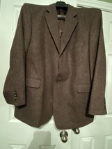 VTG Stafford Wool Burgundy-Brown Blazer Sport Coat Men&#39;s Sz 46R Lined Jacket - £27.04 GBP
