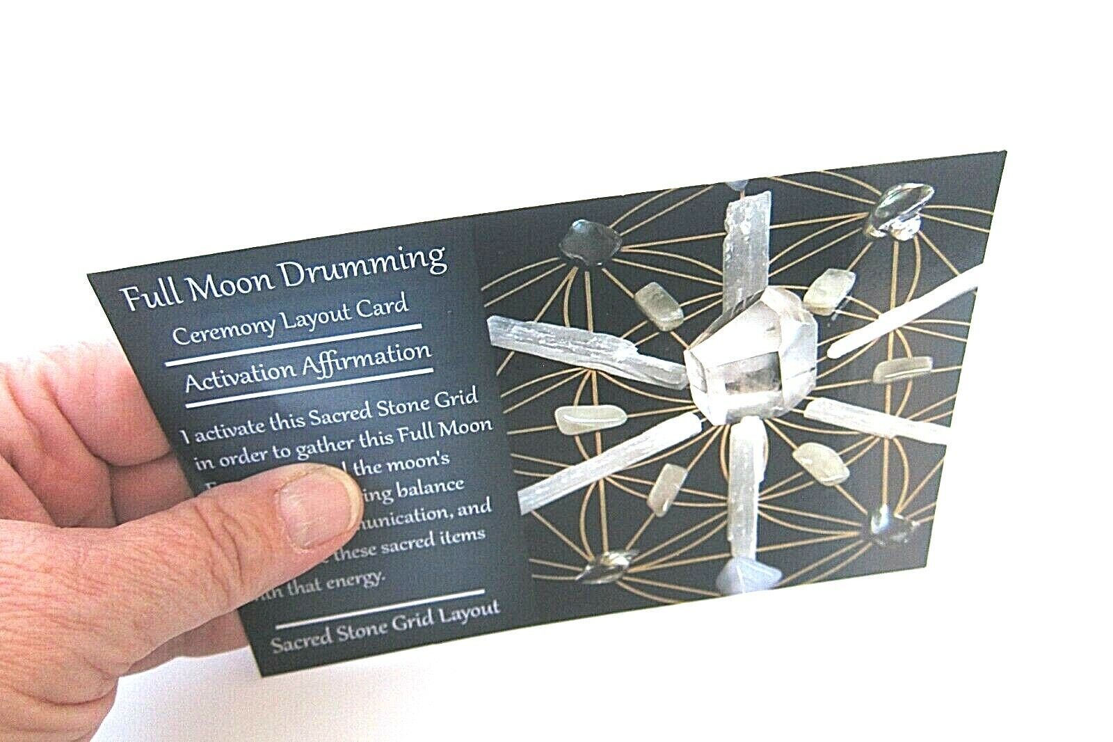 FULL MOON DRUMMING Grid Card 4x6inch Harness Full Moon Energy Balance St... - $1.67