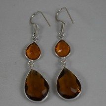 925 Sterling Silver Citrine Gemstone Handmade Bezel Earrings Women Gift BES-1411 - £26.72 GBP