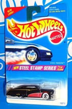 Hot Wheels 1995 Steel Stamp #285 Steel Passion Mtflk Black w WWBWs Tint Windows - £3.95 GBP