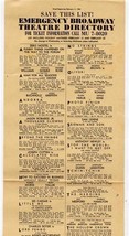 1963 Emergency Broadway Theatre Directory  - £14.02 GBP