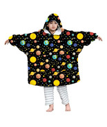 3D Planet Print Fur Poncho, Oversized Hoodie, Cozy Blanket for Boys &amp; Girls - $344.94 MXN