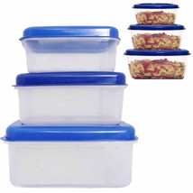 3 Assorted Rectangle Food Storage Meal Prep Bpa Free Microwave Container... - £15.17 GBP