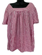 Terra &amp; Sky Top Tunic Pink White Stripe Size 1X - £10.79 GBP