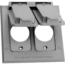 Sigma Receptacle Cover 4.55 &quot; X 4.55 &quot; 2 Gang Gray - £15.83 GBP