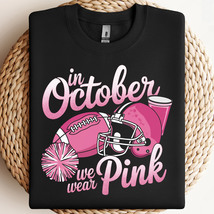 In October We Wear Pink PNG, Breast Cancer Football PNG, Football Game D... - $2.50