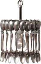 Silver Spoon Chandelier, Artisan Hand Made Spoondelier Upcycled, Pendant Fixture - £431.85 GBP