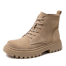 DONGNANFENG women ladies female suede leather ankle shoes boots platform lace up - £58.84 GBP