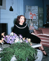 Joan Crawford rare color at home by fireplace 1940&#39;s 16x20 Canvas Giclee - $69.99