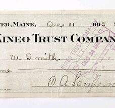 1915 Kineo Trust Company Bank Check E.A. Sampson Dover Maine Signed 7064... - $367.66 MXN 1915 Kineo Trust Company Bank Check E.A. Sampson Dover Maine Signed 7064... - $367.66 MXN