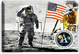 Nasa Space Astronaut Apollo Moon Landing 3 Gang Switch Wall Plate Room Art Decor - £13.41 GBP