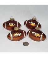 Set of 4 VTG Football Shaped 3&quot; Christmas Ornaments Hand Painted UT - £15.06 GBP