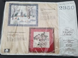 Creative Circle Holly Tree Chickadees Kit 2350 9x9  Needlepoint CrossStitch 1989 - $22.80