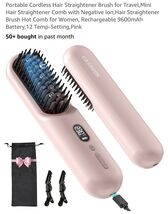 Cordless Hair Straightener Brush for Travel,Mini Hair Straightener Comb - €21,25 EUR