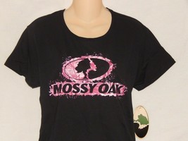 Mossy Oak Black Pink Camo T-Shirt Womens Size S L Cotton NEW - £11.02 GBP