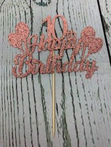 10th Birthday Decorations for Girls Glitter Rose Gold Happy 10th - $12.11