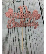 10th Birthday Decorations for Girls Glitter Rose Gold Happy 10th - £9.52 GBP