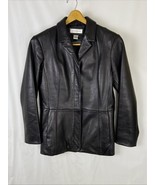 Preston &amp; York Women&#39;s Medium Black Lamb Skin Leather Full Zip Jacket Co... - $51.60 CAD