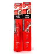 2 Count Petmate Reflective Paw Small 3/8&quot; X 5&#39; Red Dog Leash - £22.01 GBP