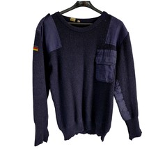 Vintage 80s 90s German Bundeswehr Commando Blue Navy Sweater Military Sz 52 - $38.61