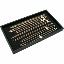Black Sample Display Tray &amp; 7 Hook Necklace Velvet Insert 2Pcs Kit - £22.58 GBP