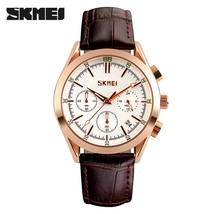 Fashion Genuine Leather Watch Men&#39;s Waterproof Multifunctional Six-Pin Watch Wit - £43.29 GBP