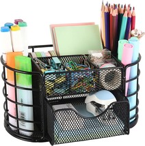 Desk Office Supplies Organizer (Black), Pen Organizer Pencil Holder For ... - £30.76 GBP