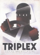 Le Verre Triplex 1930 - Cassandre (Art Deco Advert)- Framed picture - 11x14 - $32.50