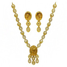 Fein Schmuck 22 Karat Real Solid Beschauzeichen Gelb Goldene Halskette Ohrringe - £2,802.43 GBP
