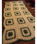 Handmade Afghan GRANNY SQUARE vintage Crochet Quilt Throw Blanket 65&quot;x31... - £14.52 GBP