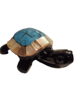 Obsidian Turtle Mother Pearl Shell  with Resin New approx 2inches - $19.35