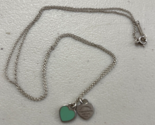 TIFFANY &amp; Co. Return to Mini Double Blue Heart Enamel Pendant Necklace YPC - $128.69