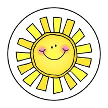 30 Cute Sun Envelope Seals Labels Stickers 1.5&quot; Round sunshine - £5.88 GBP