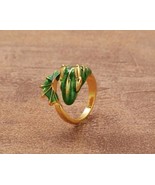 Green and gold dragon ring - Adjustable To Any Size - £12.44 GBP