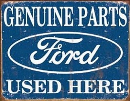 Ford Genuine Used Parts Car Dealer Vintage Retro Weathered Decor Metal Tin Sign - £17.25 GBP