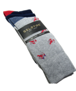 Gold Toe Men&#39;s Nautical Theme Socks Lobster/Anchor/Dipped 3-Pack Navy/Gr... - £14.08 GBP