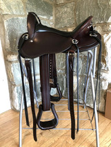 Western Endurance saddle 16&#39;&#39; Eco leather color dark brown on drum dye - $556.40