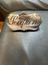 Vintage Lufkin Metal ( Silver plated?)Wood brand name plate - $44.55